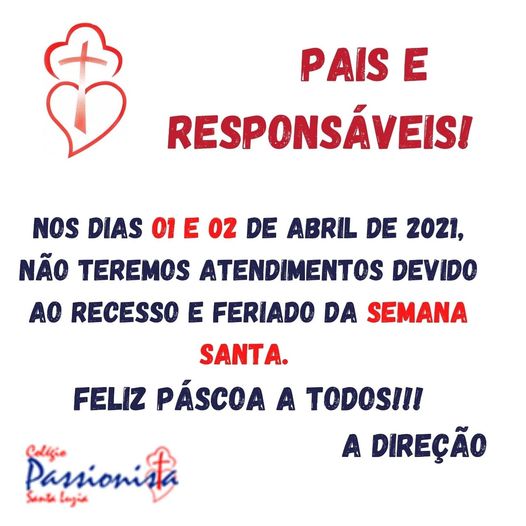 FELIZ P�SCOA! Col�gio Passionista Santa Luzia